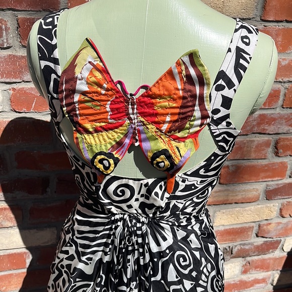 Phoebe Couture black and white print Butterfly Dress Sz2 - Picture 3 of 9